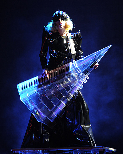 Lady Gaga's keytar puts mine to shame!!! LOL!!! :) She's so stylistically fierce! I love it! Filed under random